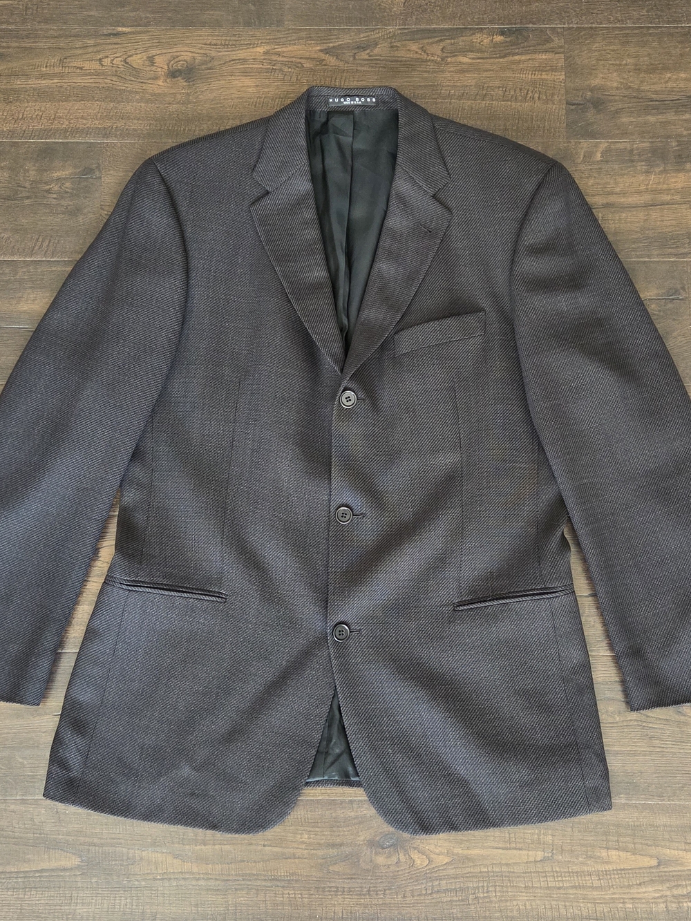 90s Hugo Boss Men's Charcoal Blazer